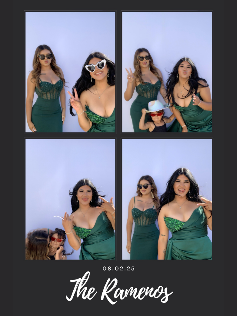 Custom 2x6 photo strip from Core Memories Photo Booth featuring a wedding event in Salinas, California